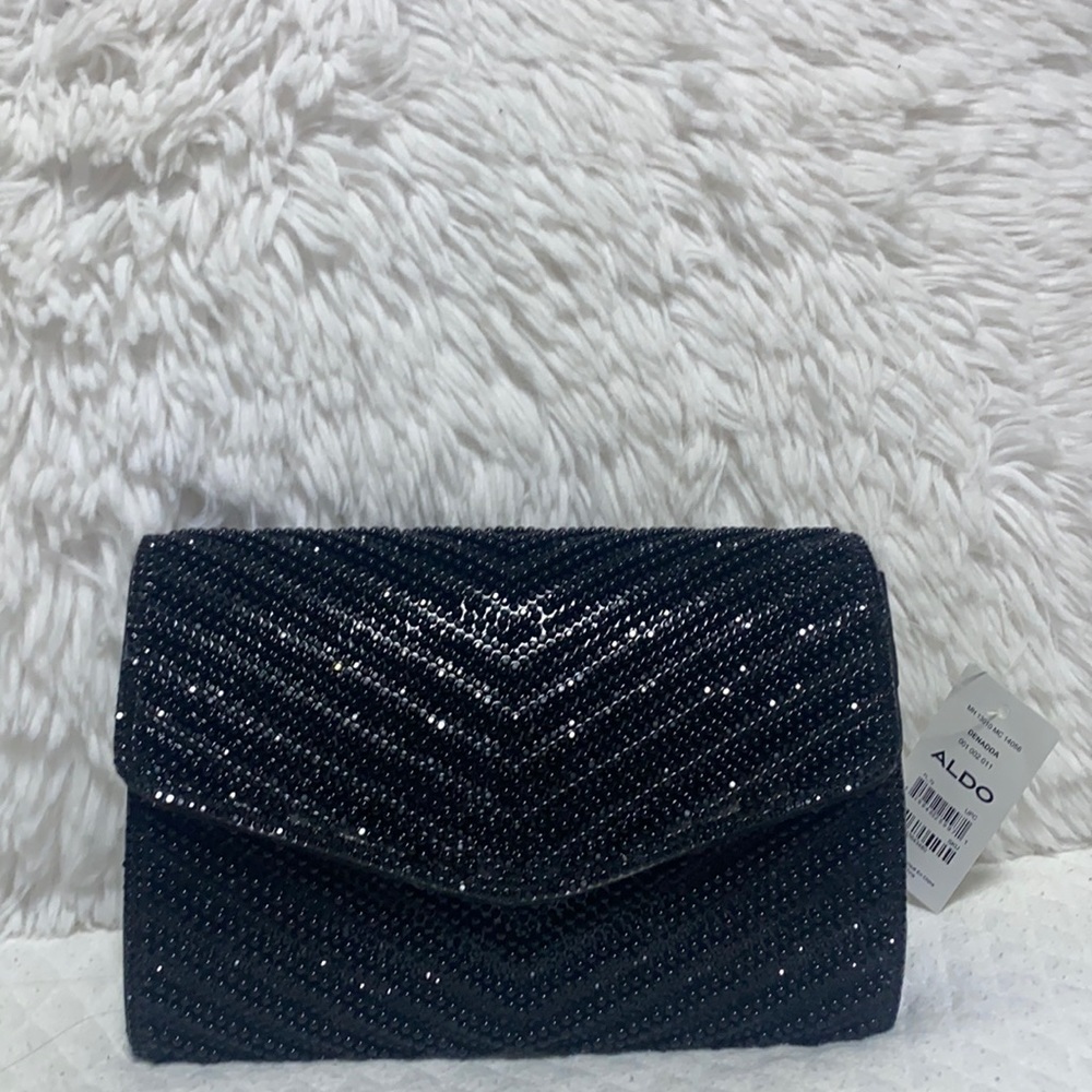 Aldo Black Sparkle Clutch